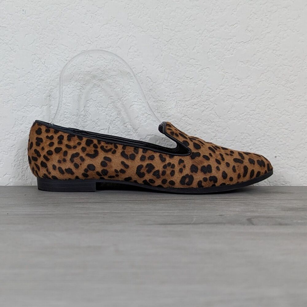 Alfani Oceanaa Step N Flex Slip On Leopard Print Calf Hair Loafers Flats sz 7